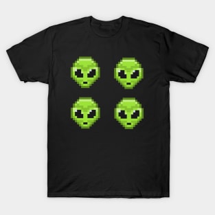 Green Alien Head - Pixel Art 4 Pack T-Shirt